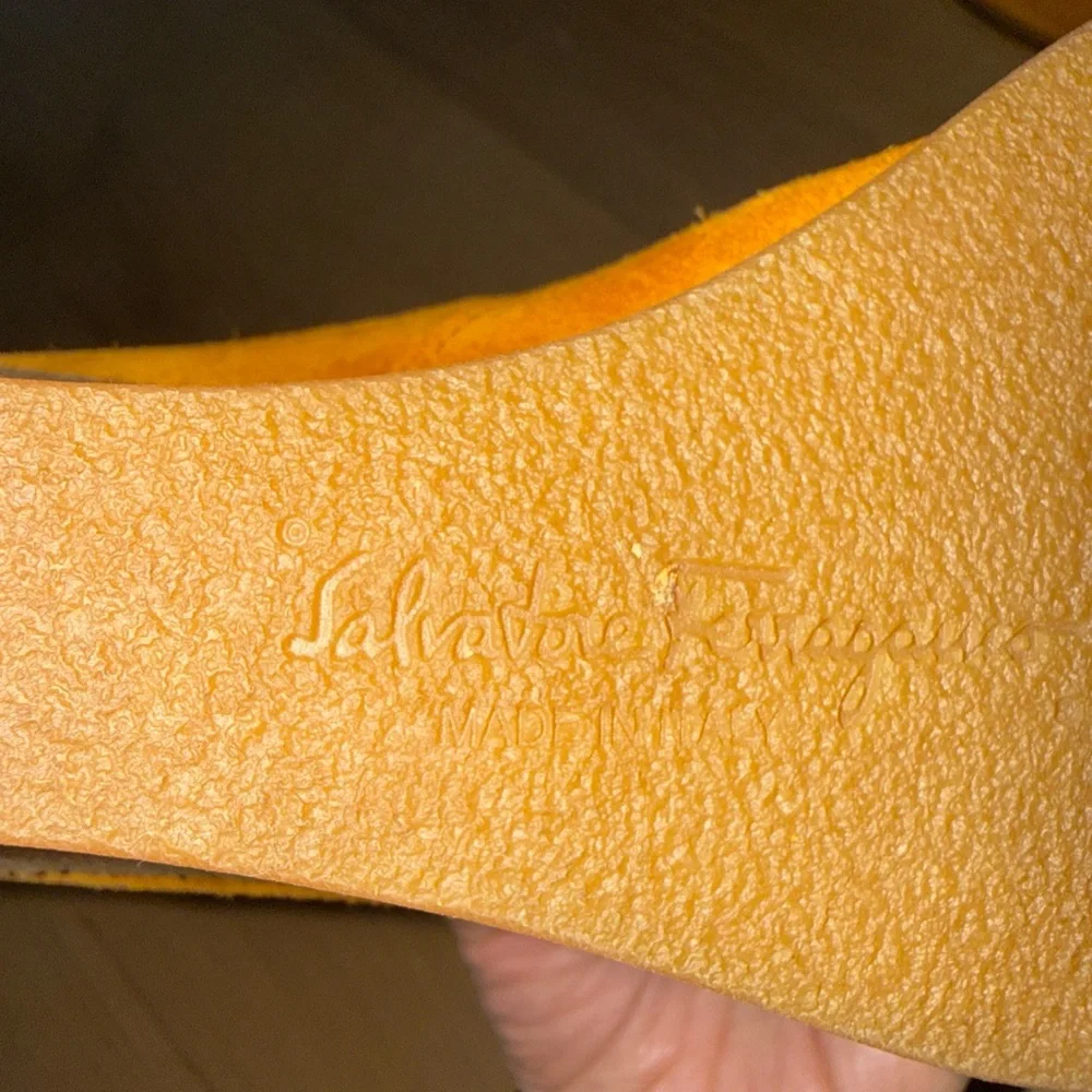 Salvatore Ferragamo orange Suede Wedge Boots - Picture 5 of 7